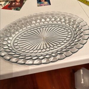 Anchor Hocking Bubble Blue Oval Platter